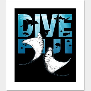 Giant Manta Ray Fiji Diving Posters and Art